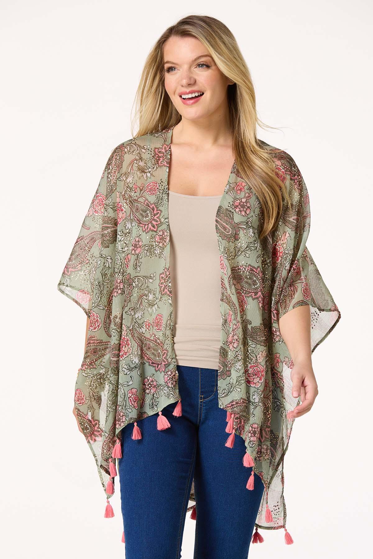 Gold Detail Paisley Kimono