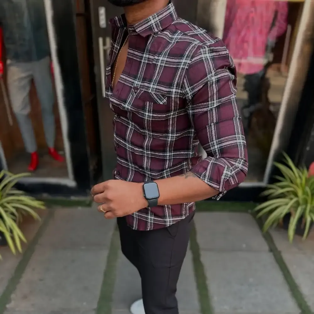 Men'S Plaid Casual Shirt