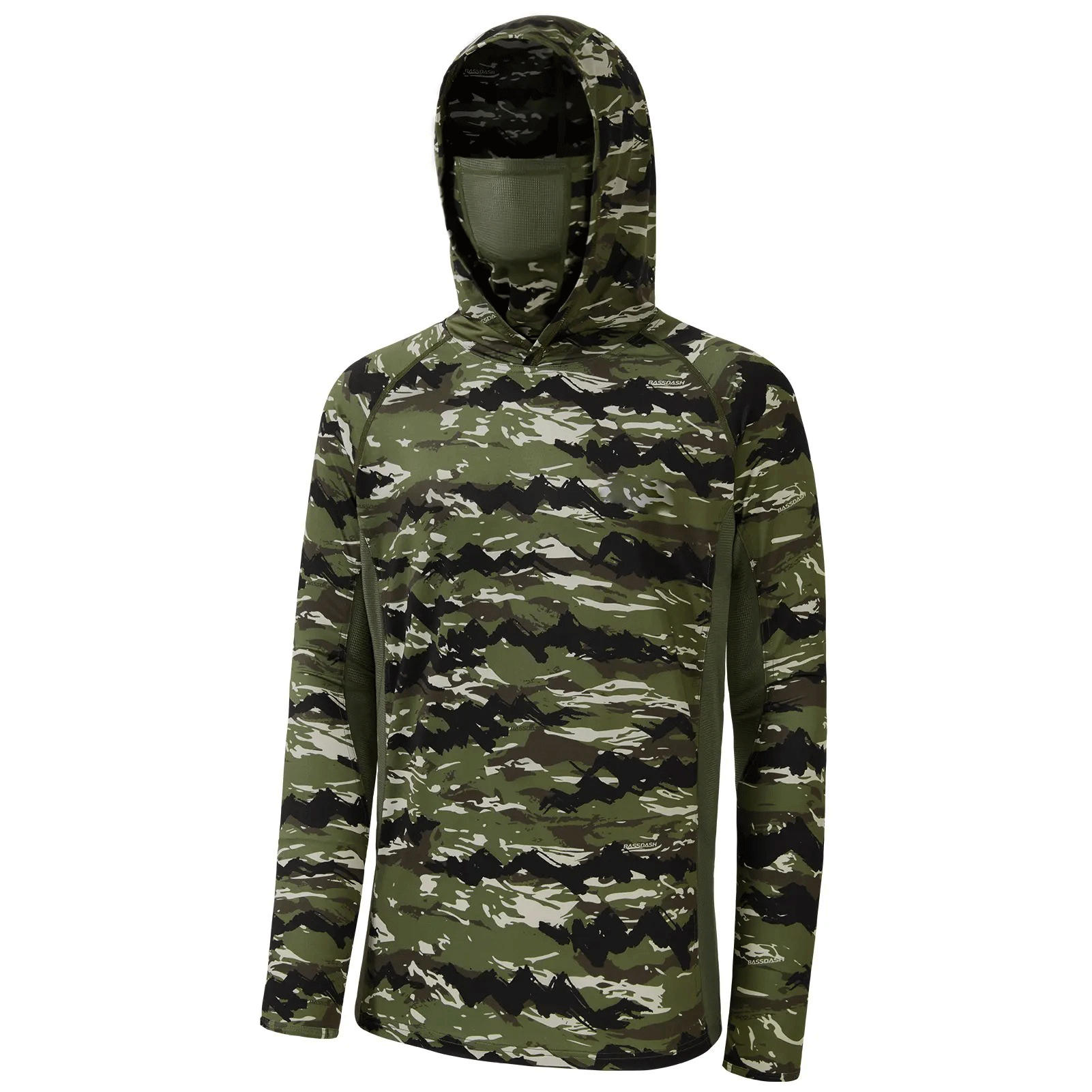 Men’s UPF 50+ Camo Long Sleeve Outdoor Hoodie – Hunting & Fishing Performance Shirt