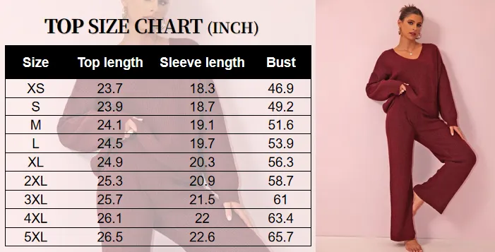 Two-piece Set Women's Solid Color Drop Shoulder Sweater & Pants