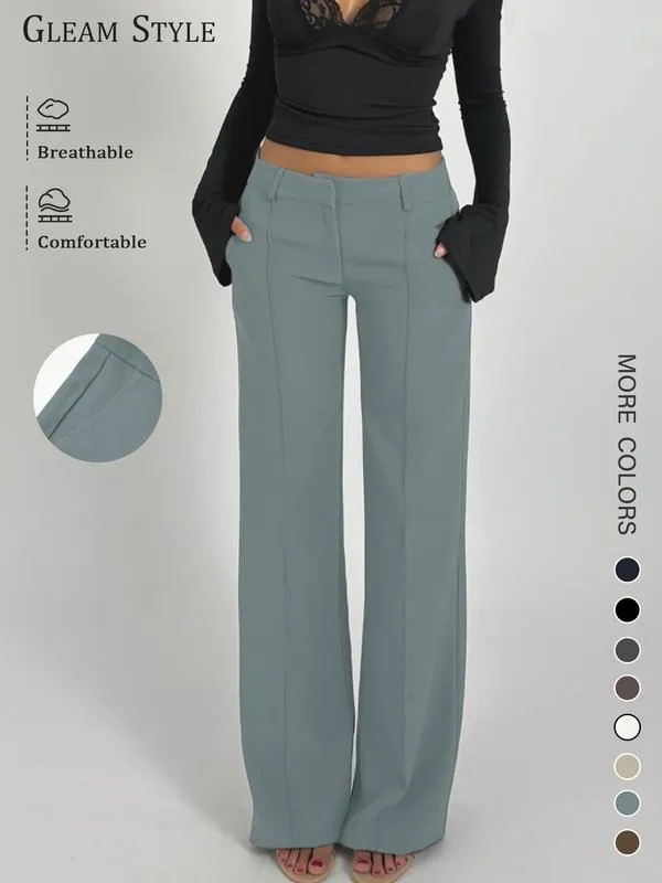 Women's Casual Fashion Suit Pants, Spring & Fall Long Trousers
