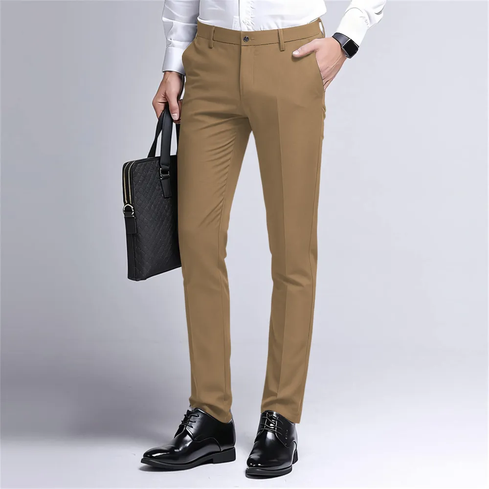 Men's Stretch Dress Pants Slim Fit Skinny Suit Pants