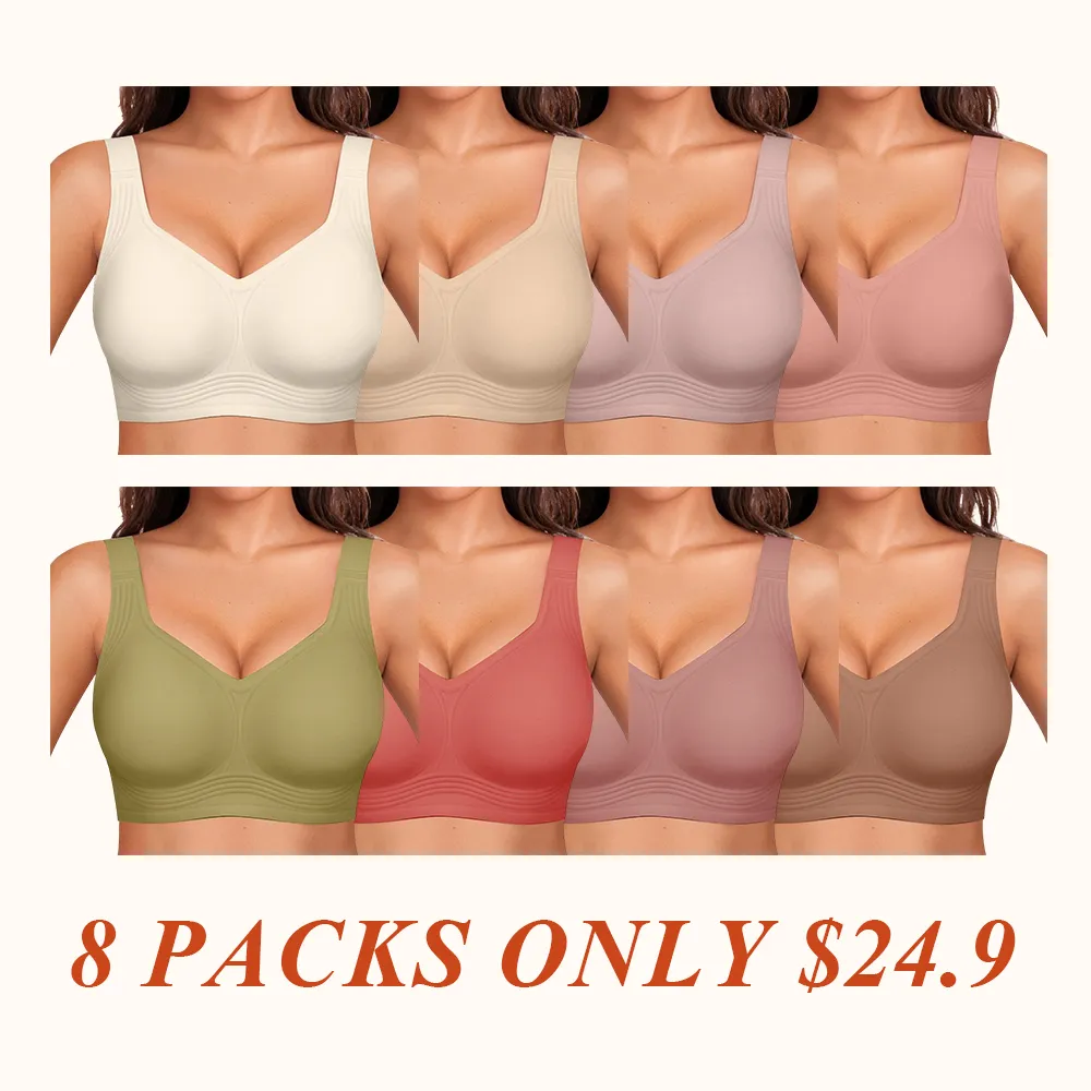 Women Wirefree Bras for Women Full Coverage No Underwire Everyday Bras Comfortable Wireless Padded Jelly Bras