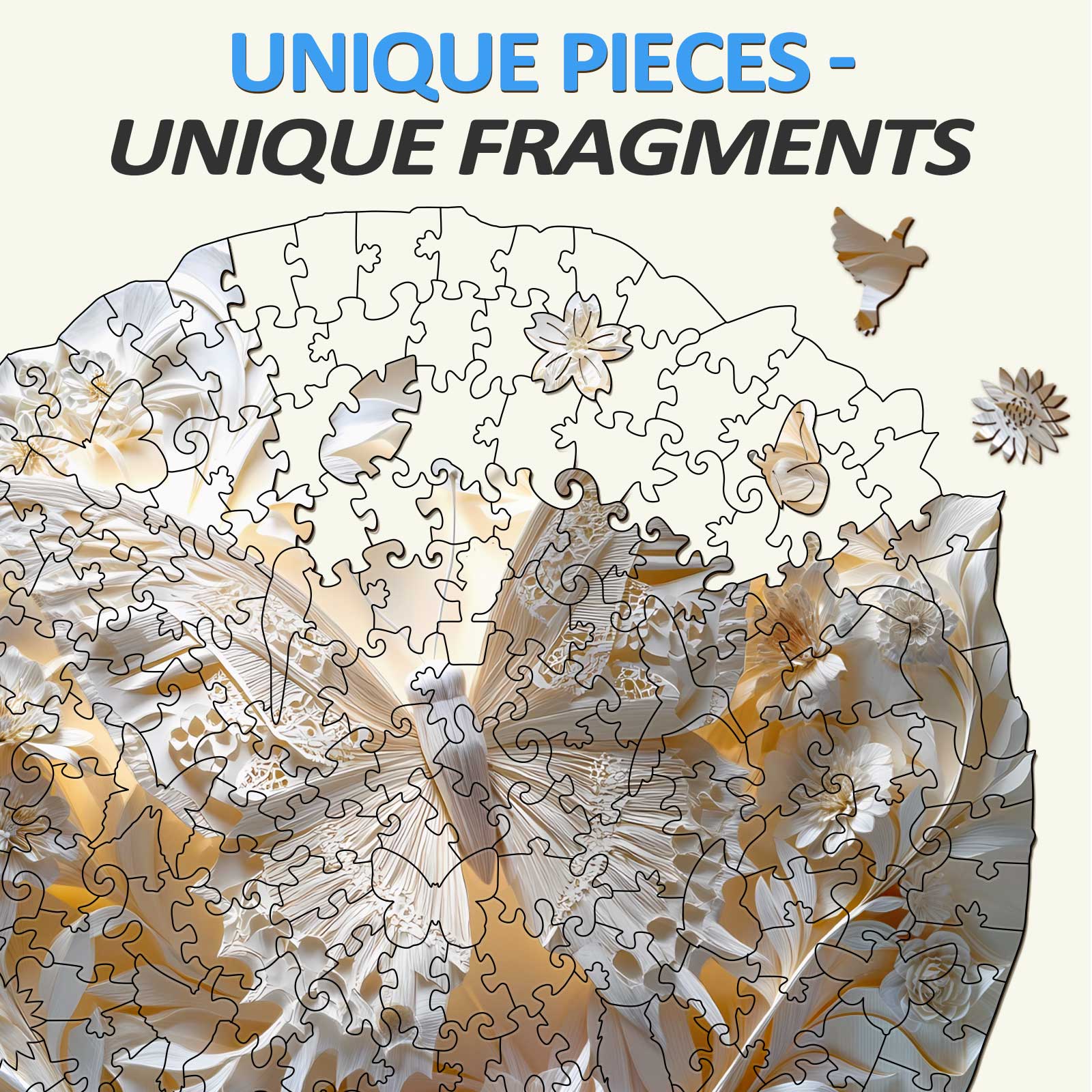 Paper Butterfly Wooden Jigsaw Puzzle