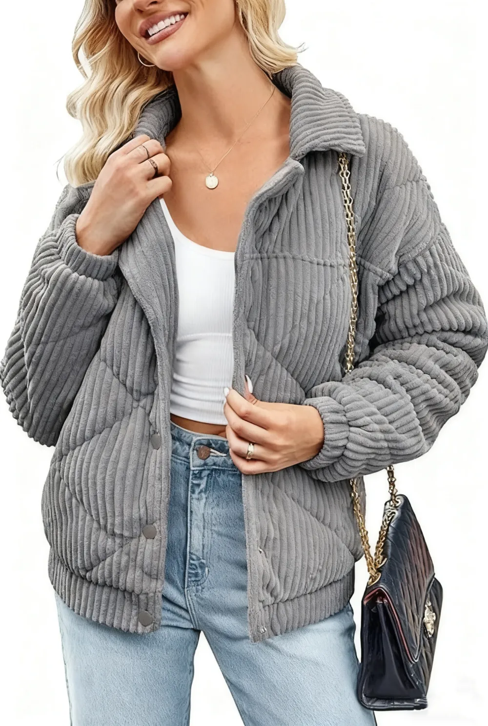 Women's Bomber Jacket With Zip Up Long Sleeve Coat