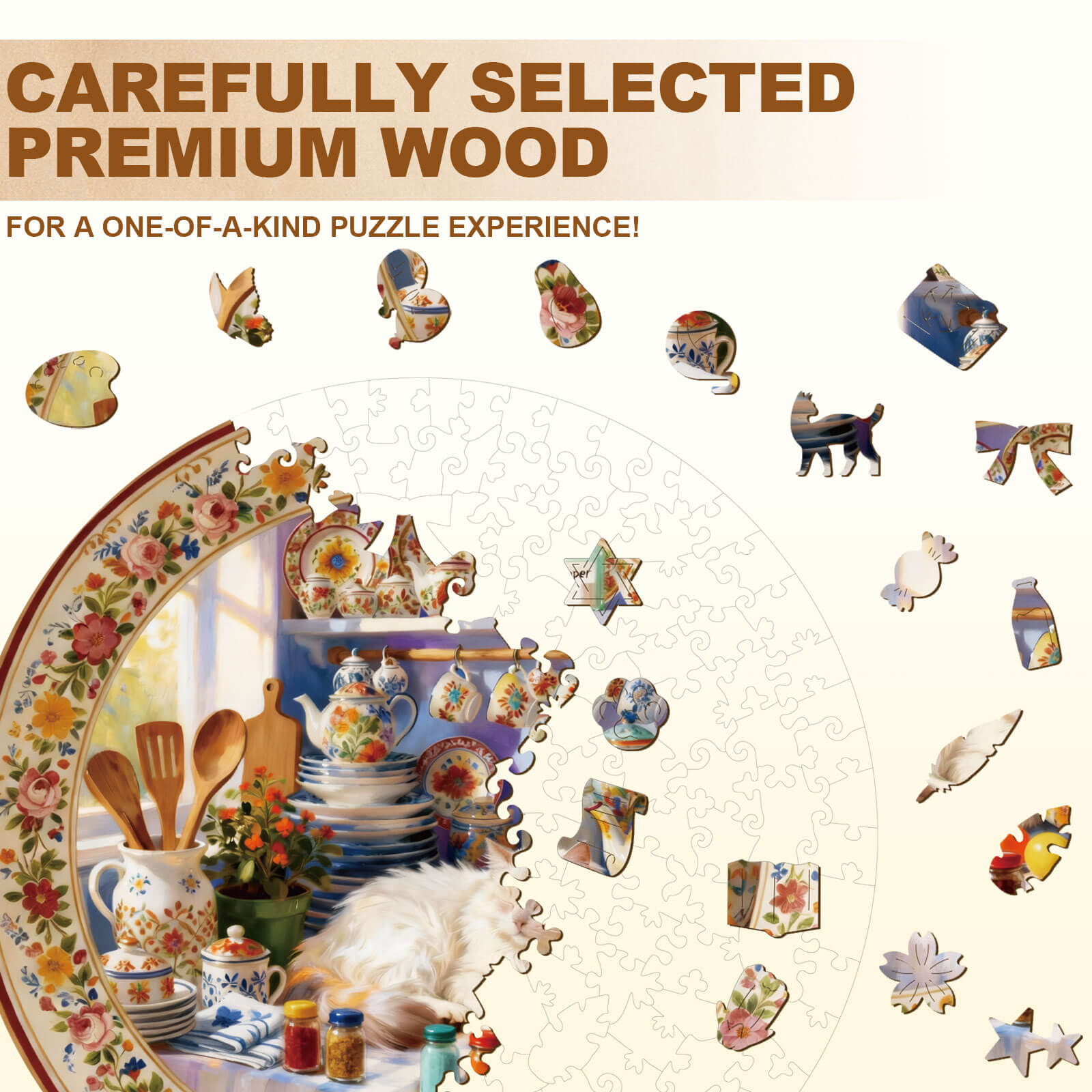 Sunlit Kitchen Wooden Jigsaw Puzzle