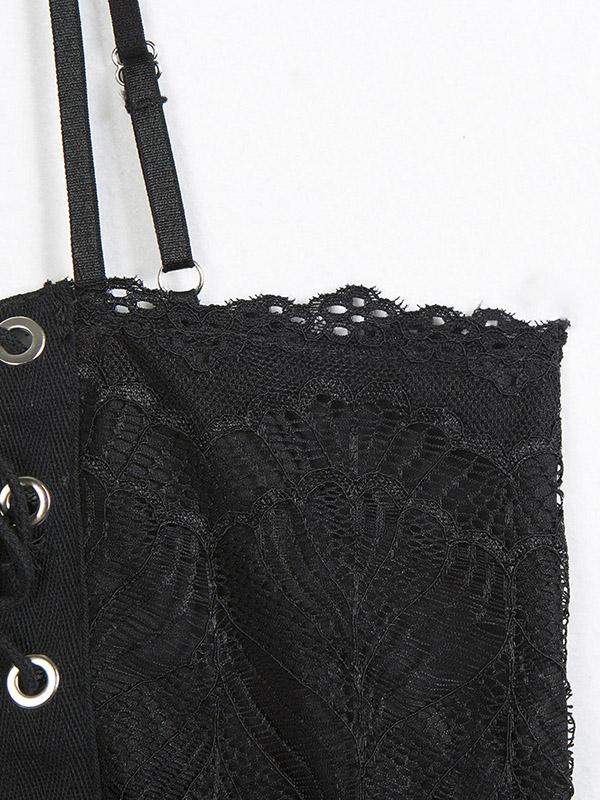 Split-Joint Bandage One-Piece Teddy Lingerie