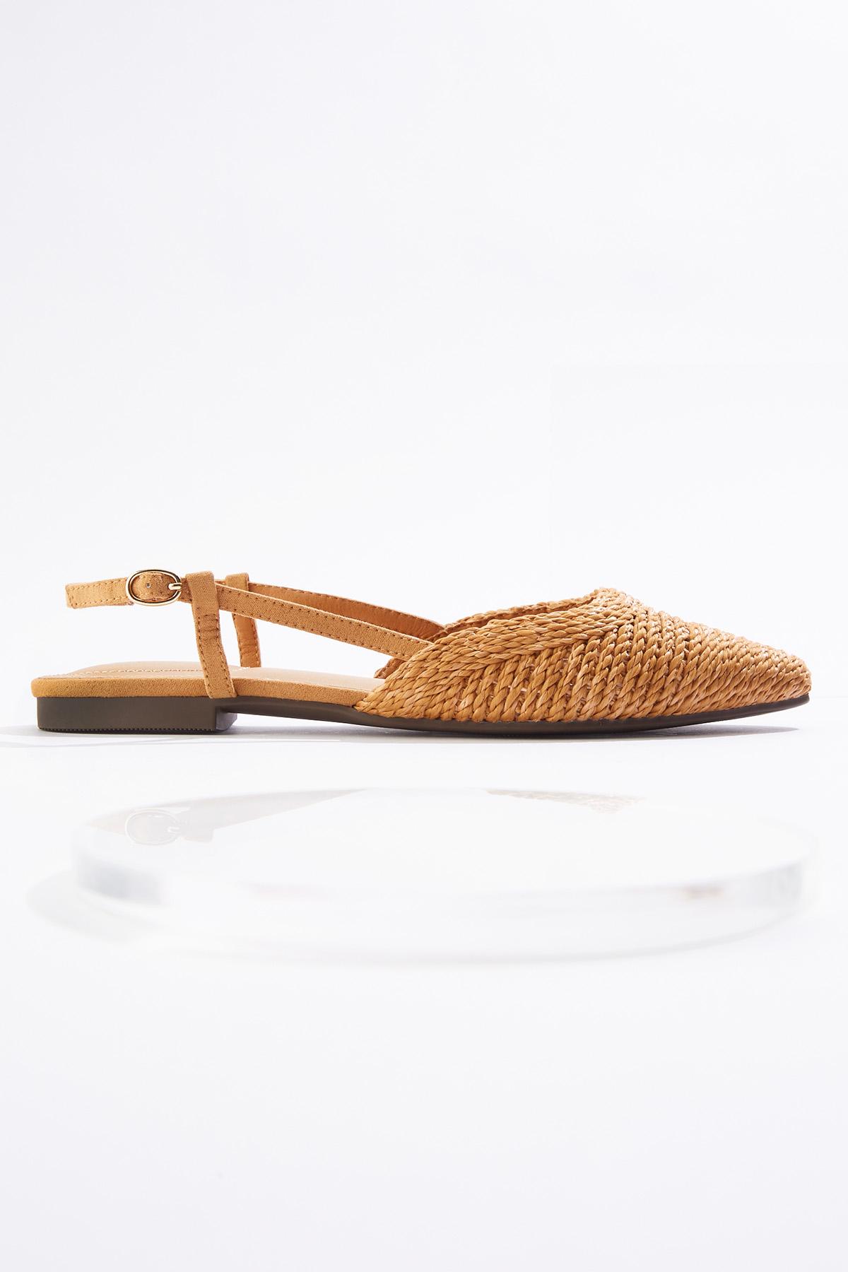 Raffia Slingback Flats