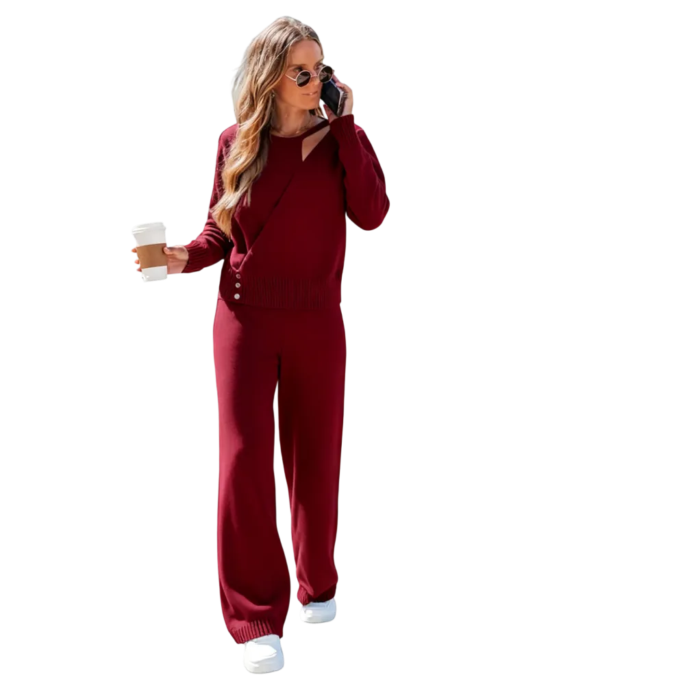 Women's Fashion Sweater and Trousers Two-Piece Set