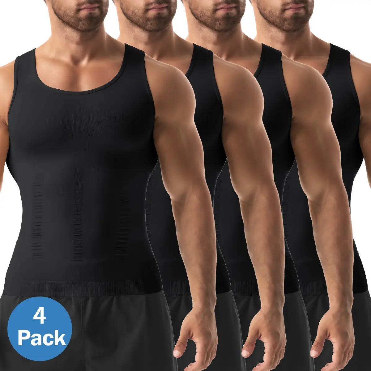 Menswear Compression Shirt Tummy Control Workout Tank Tops Shapewear Body Shaper Breathable Elastic Lightweight Soft Stretchy Shirt Suits Fabric Clothes Athletic Activewear