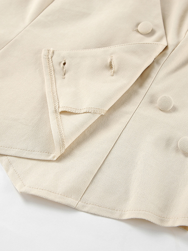 Solid Color Sleeveless Asymmetric Split-Joint  V-Neck Vest Tops +  Straight Leg Pants Suits Two Pieces Set