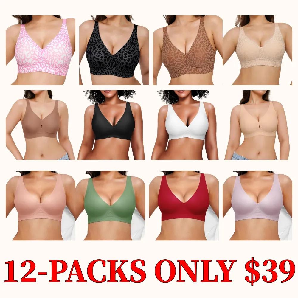 Wireless leopard print jelly bra with side support and adjustable straps