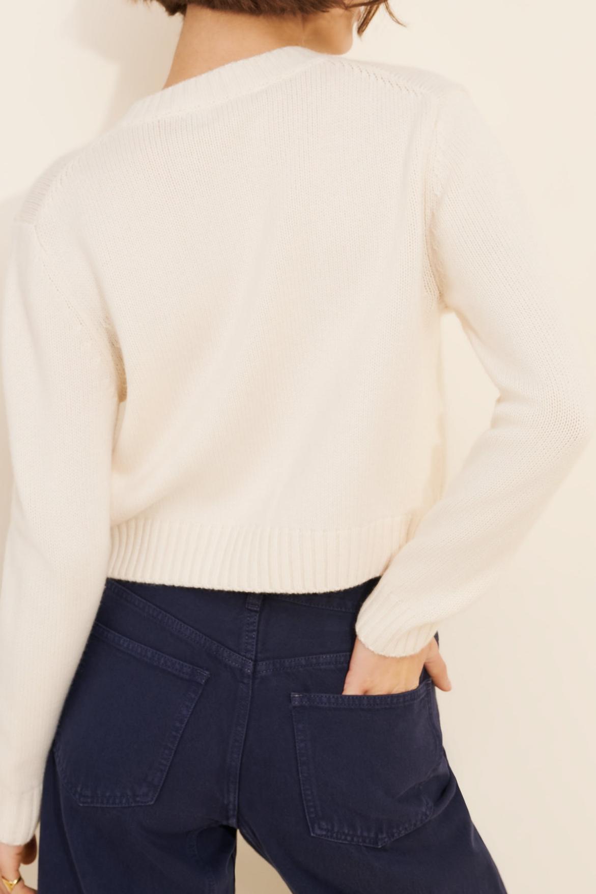 Solid Color Button Cashmere Sweater