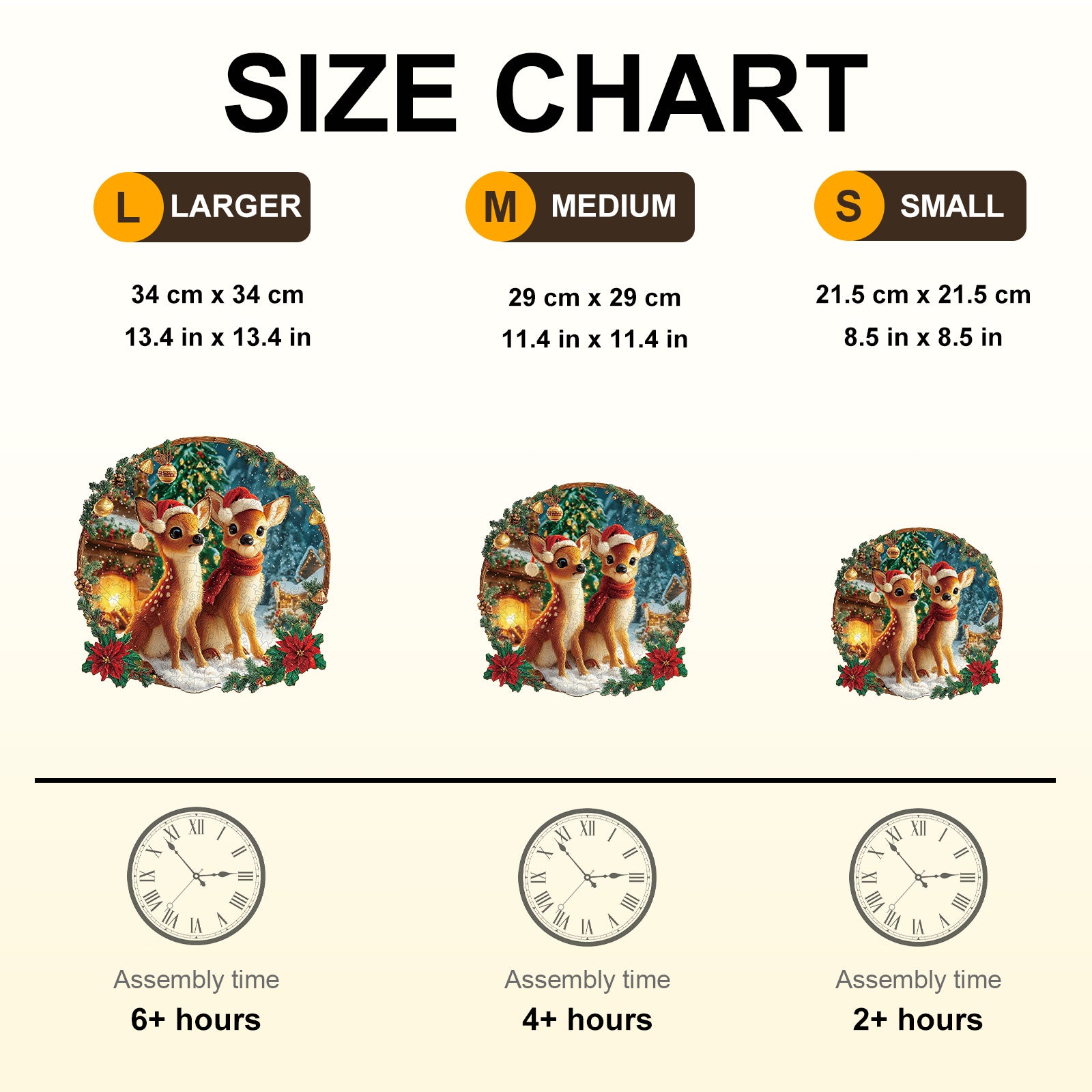 Christmas Deer Combination Wooden Jigsaw Puzzle