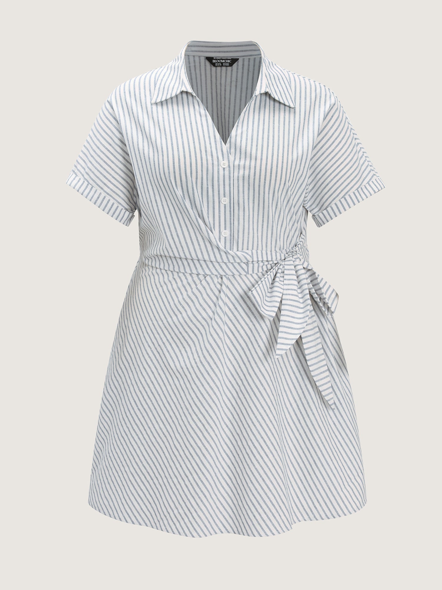 Pure Cotton Side Knotted Waist Mini Dress