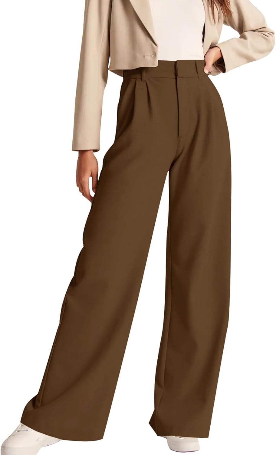 High-Waisted Work Pants for Women – Business Casual Office Trousers with Pockets