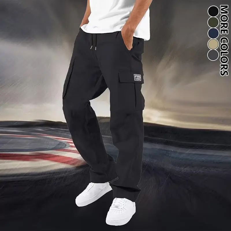 Men's stylish and simple cargo pants with side patch pockets
