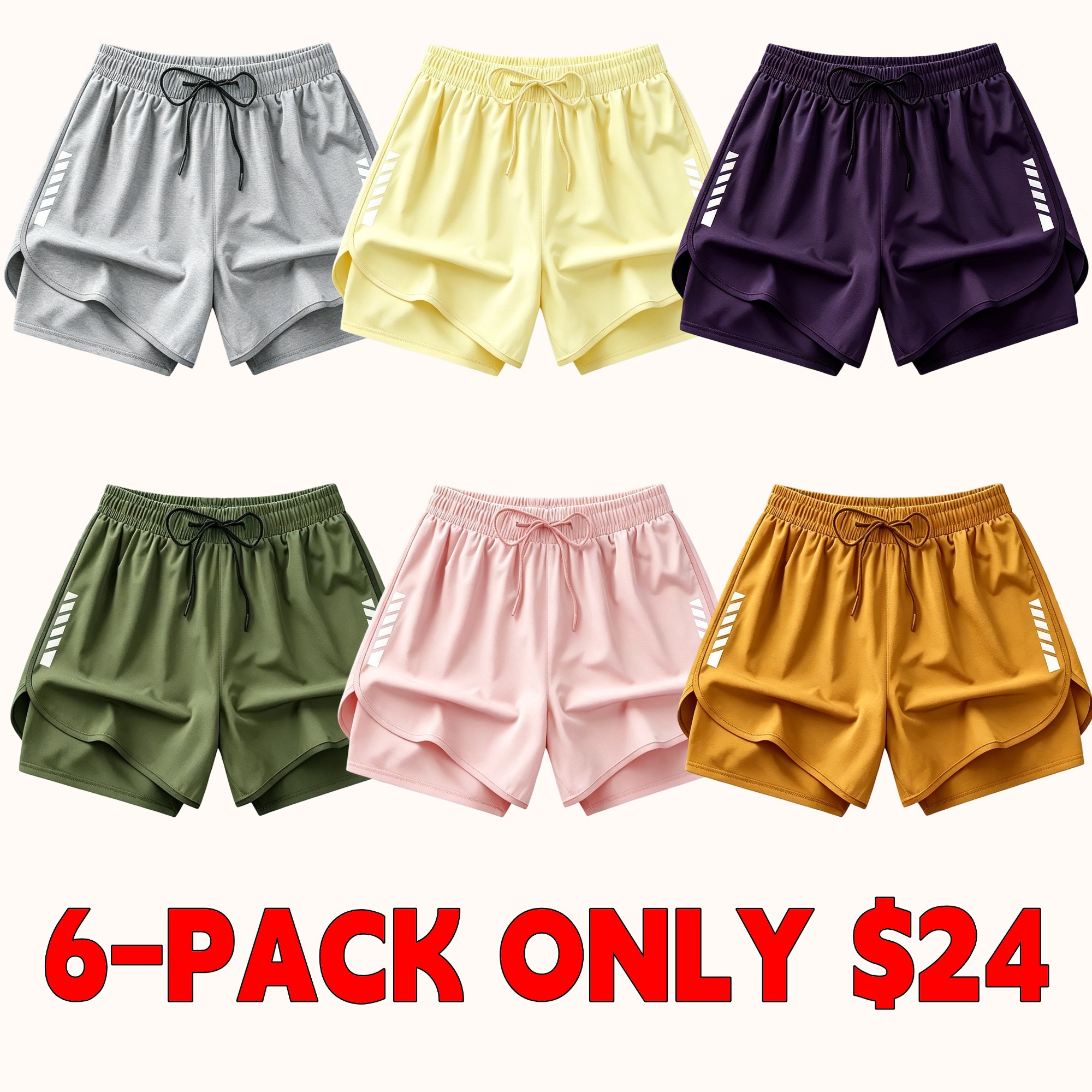 Women's Lightweight, Quick-Drying, Double-Layer Athletic Shorts for Summer