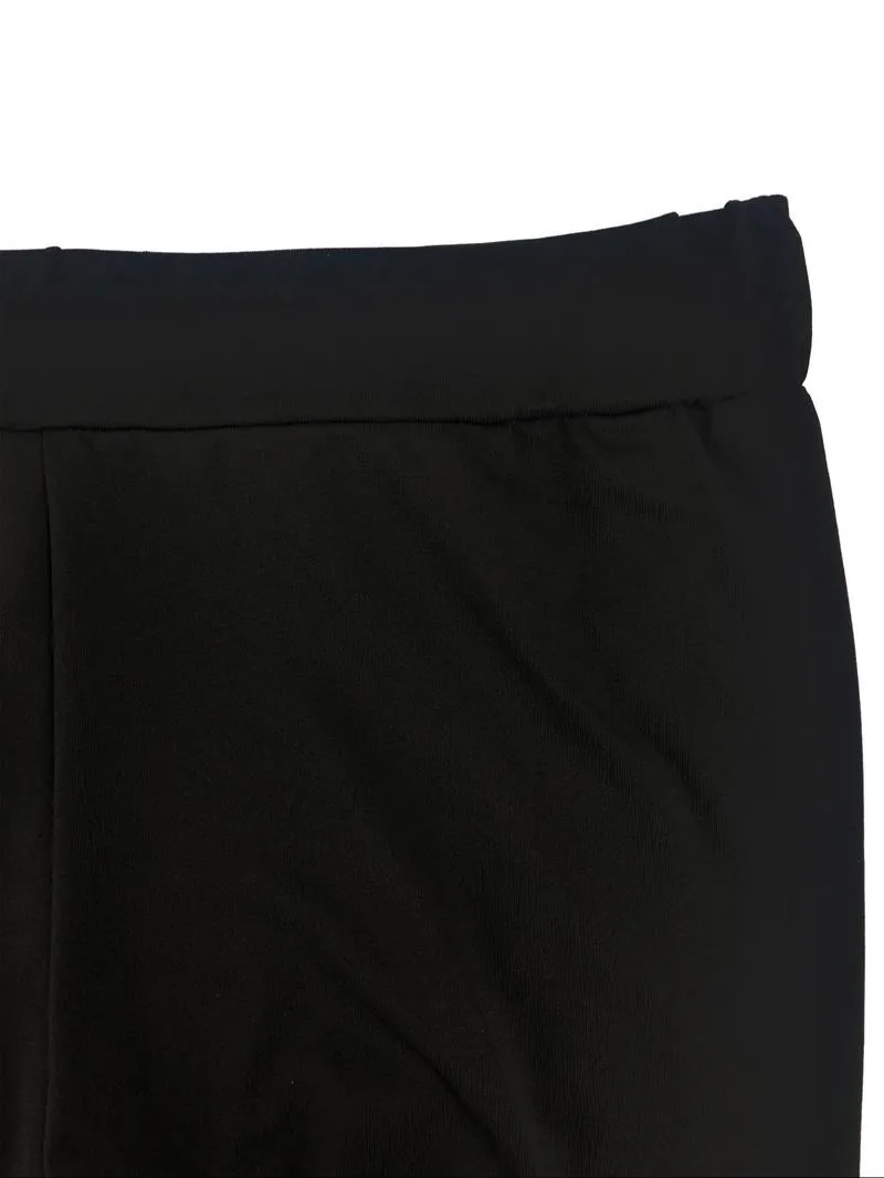 Two-Piece Set Women's Rhinestone Heart Decor Cut Out Crop Top & Skinny Pants Set