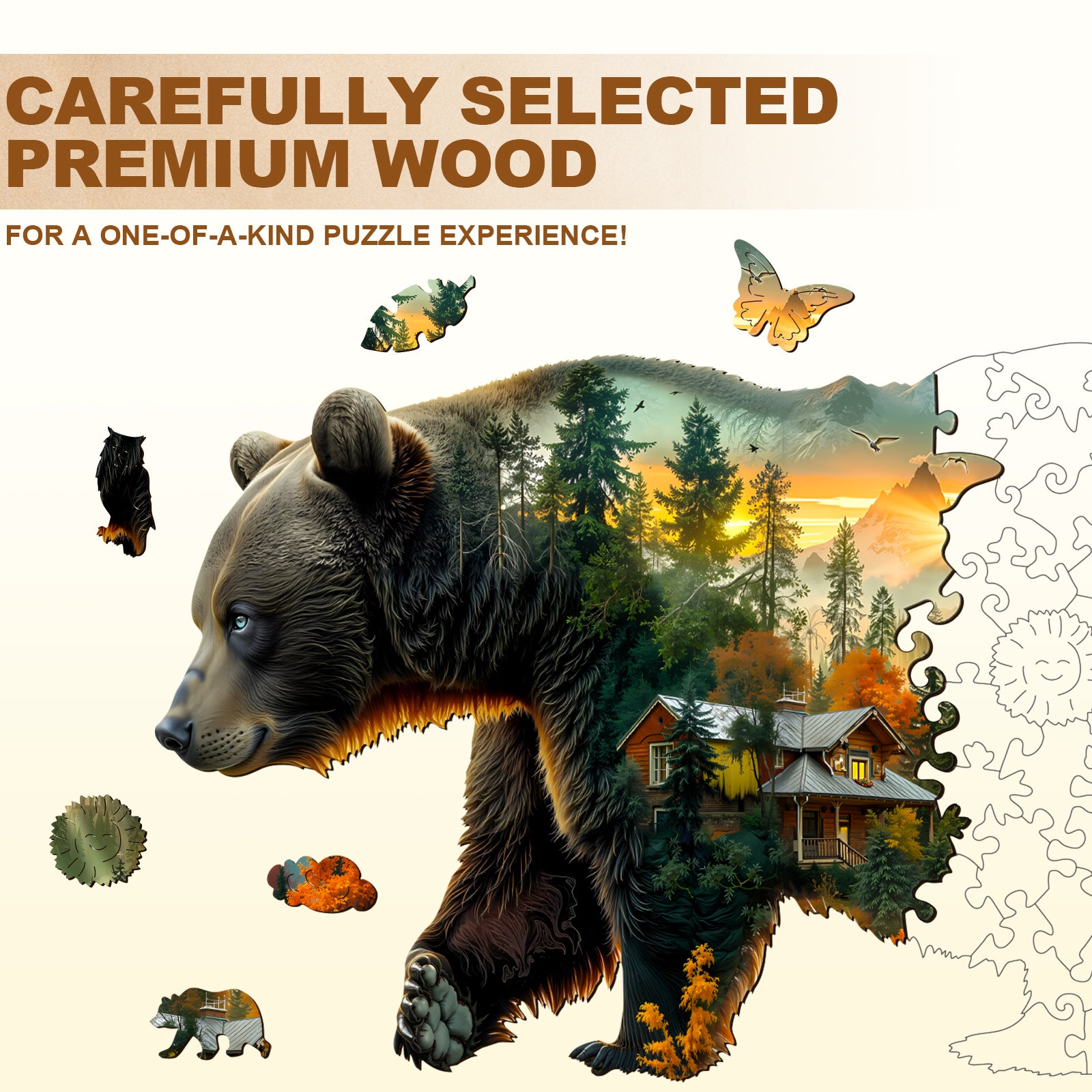 Forest Bear Wooden Jigsaw Puzzle