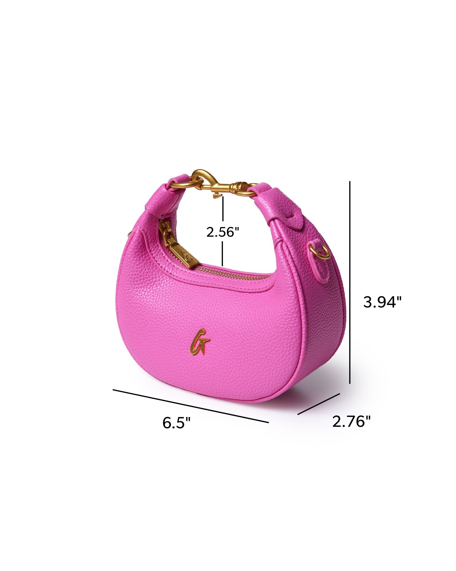 NANO PEBBLE HOBO BAG - HOT PINK