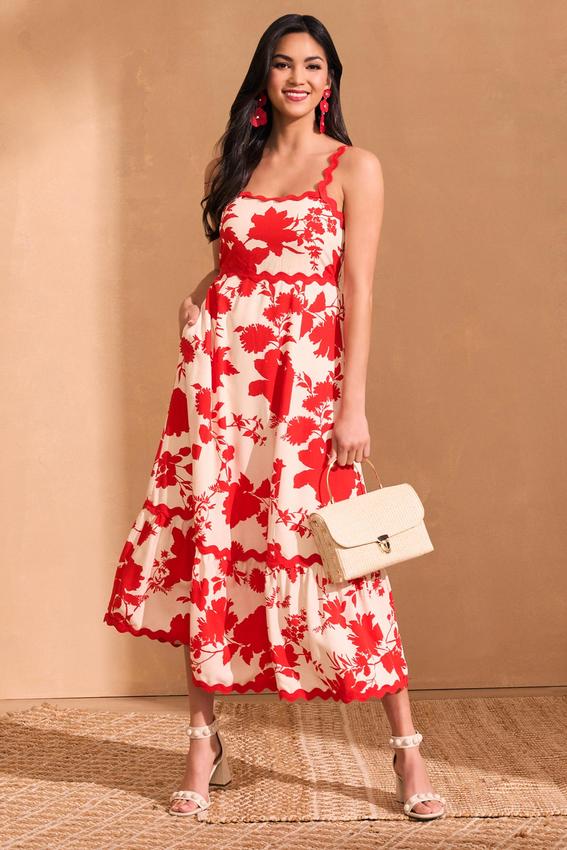 Red Ric Rac Maxi Dress