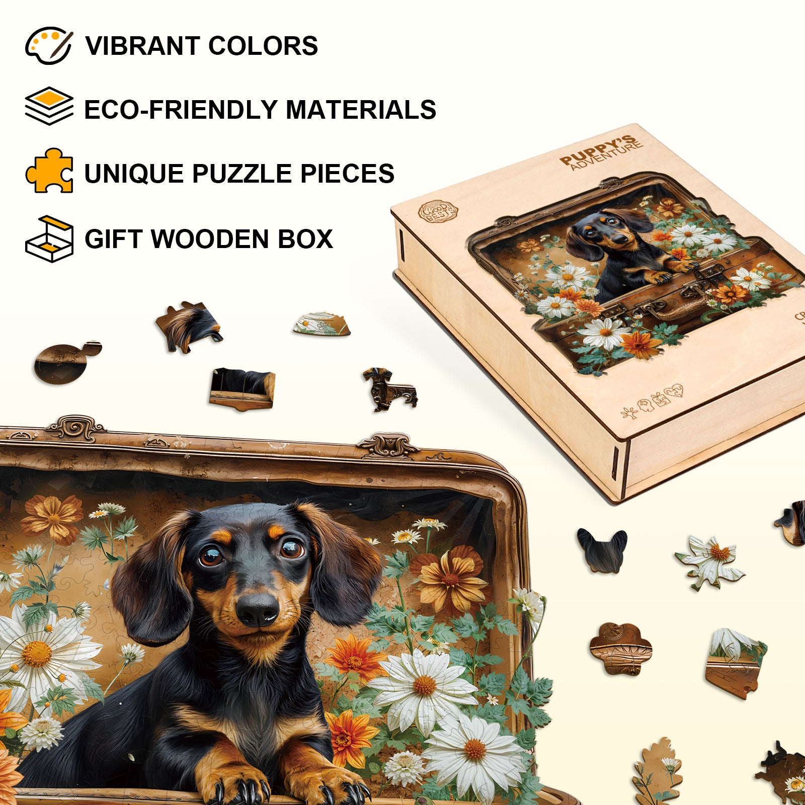 Puppy’s Adventure Wooden Jigsaw Puzzle