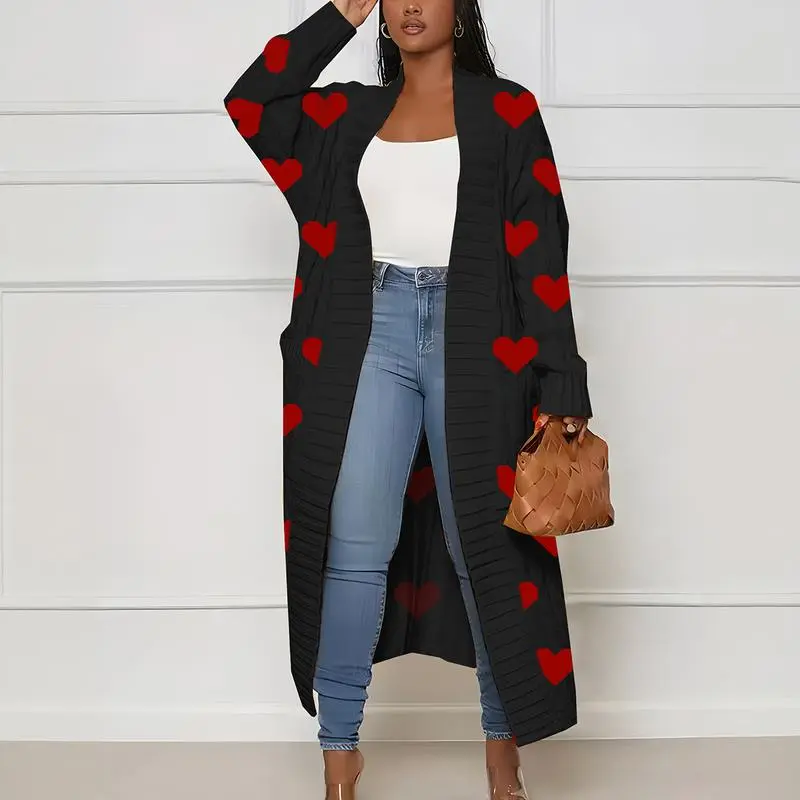 Women's Solid Color Textured Drop Shoulder Pocket Longline Cardigan