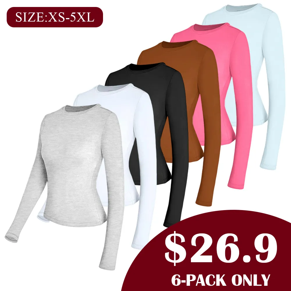 Women's long-sleeved shirt, basic crop top