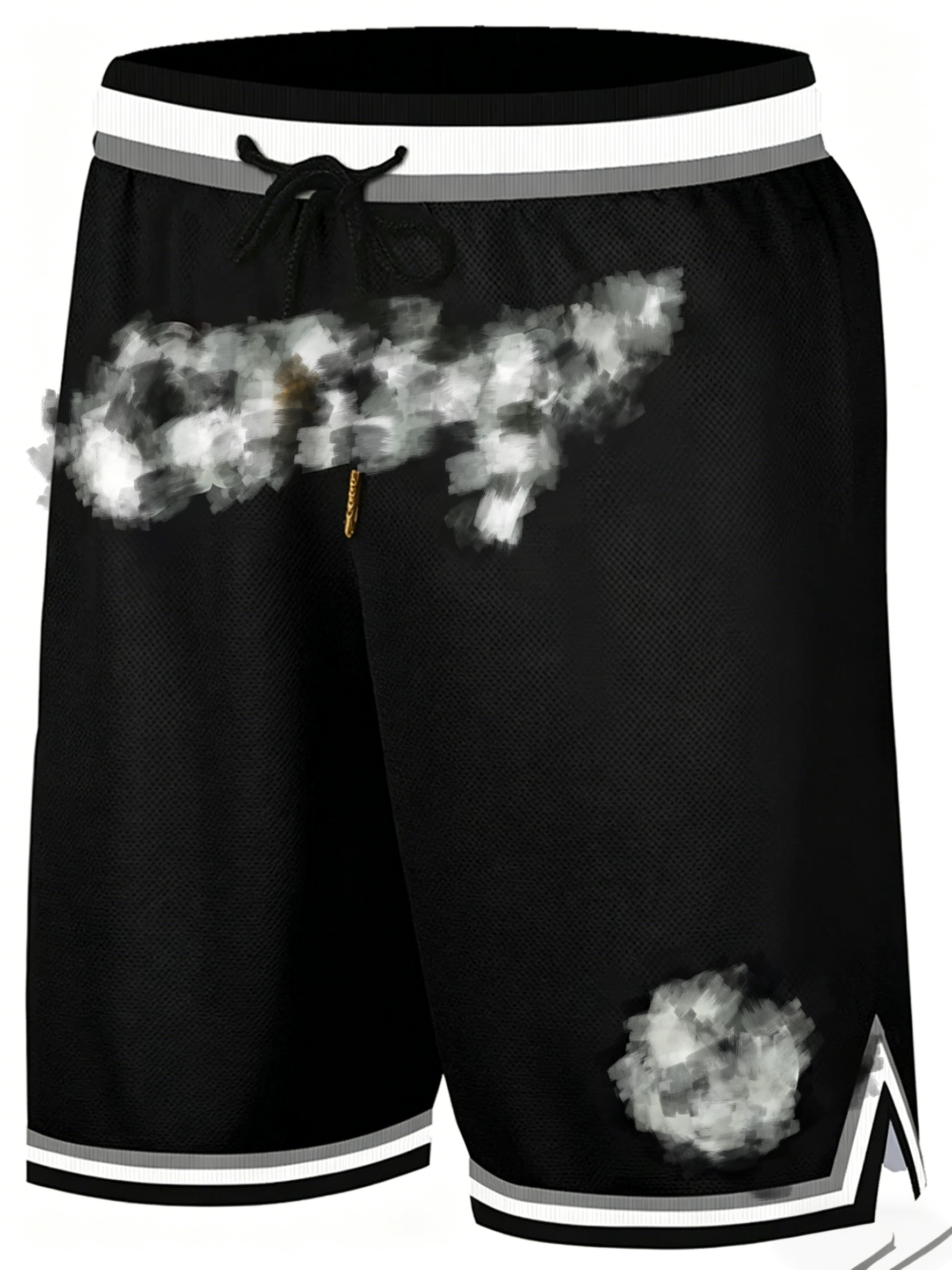 Men's Regular Fit Letter & Number Print Drawstring Waist Jersey Basketball Shorts