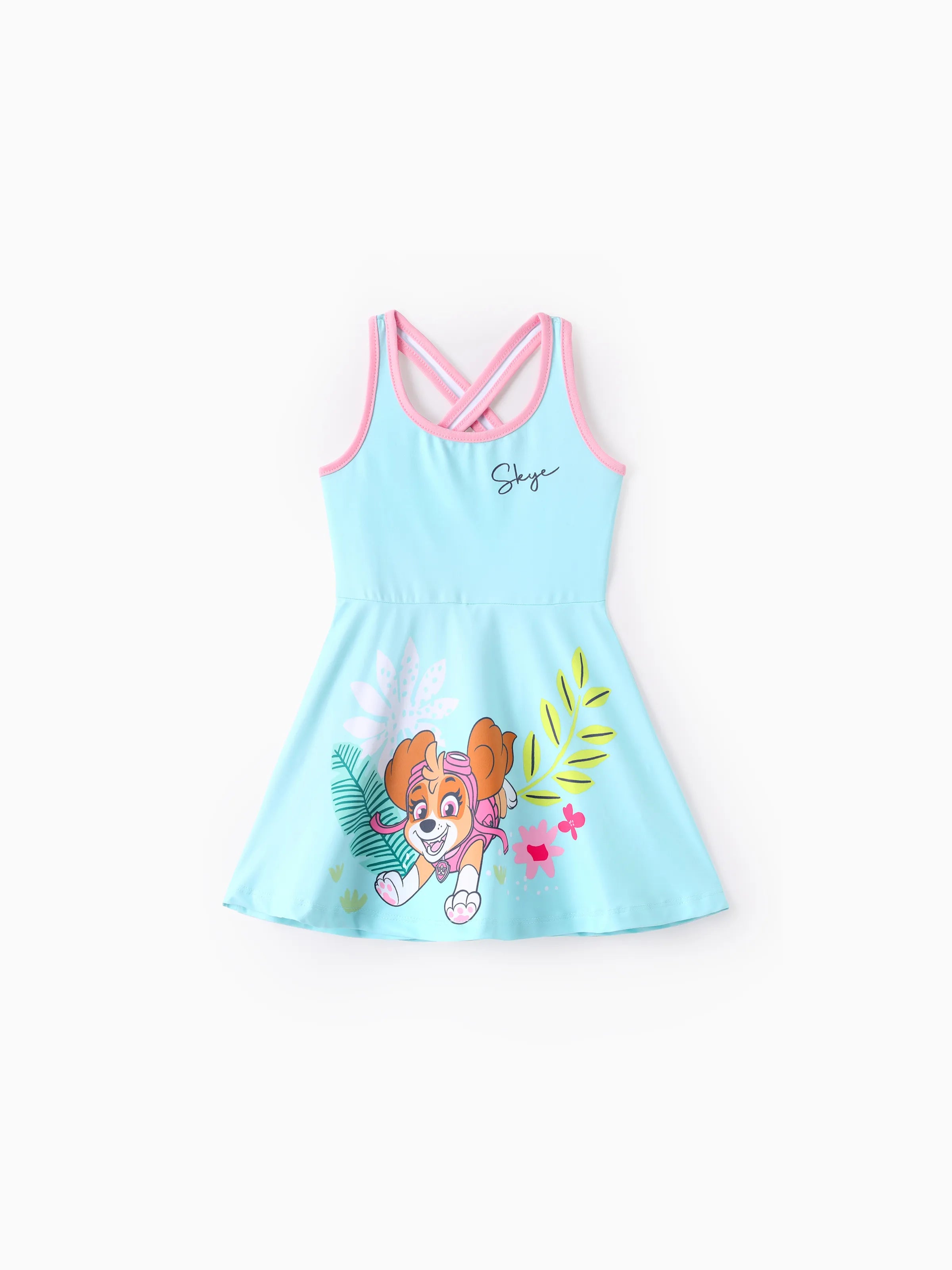 PAW Patrol Matching Family Floral Dress/ Cotton Top Turquoise