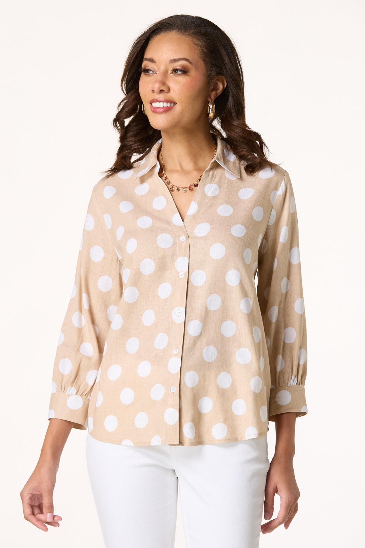 Polka Dot Linen Shirt