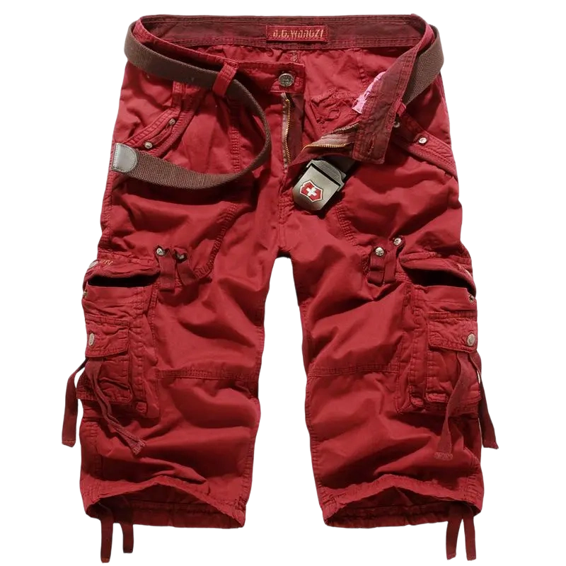 Men's Korean Style Multi-Pocket Cargo Shorts Fashion Trend Multi-Pocket Mid-Length Shorts Men's Casual Shorts Pants Cotton Fabric Khaki Menswear Cropped