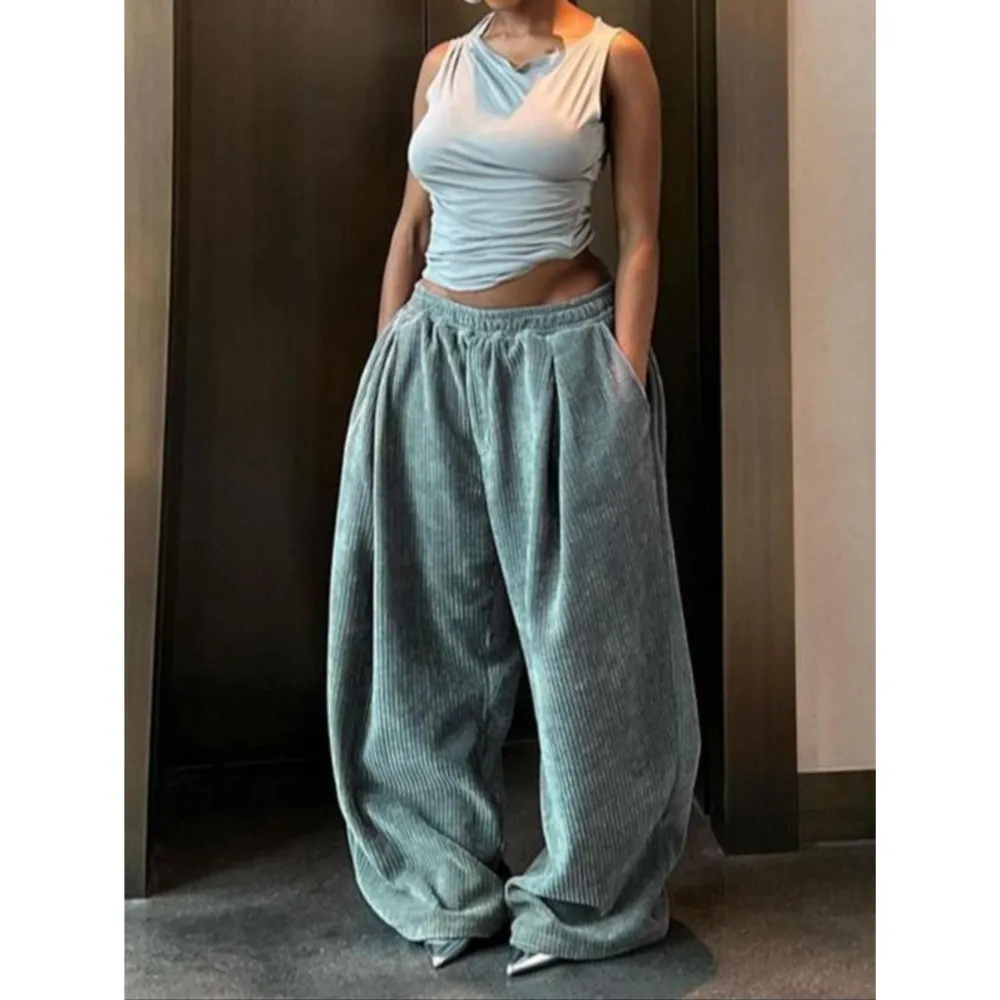 Women's Plain High Waist Straight Leg Sweatpants