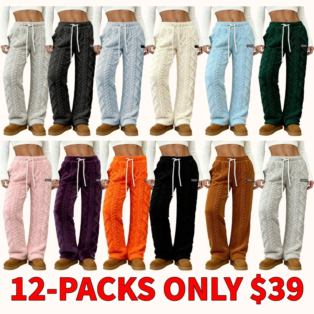 Women's winter fleece-lined casual pants