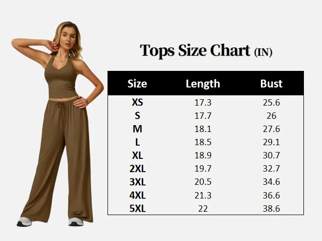 Women's Solid Crop Tank Top & Wide Leg Pants Set
