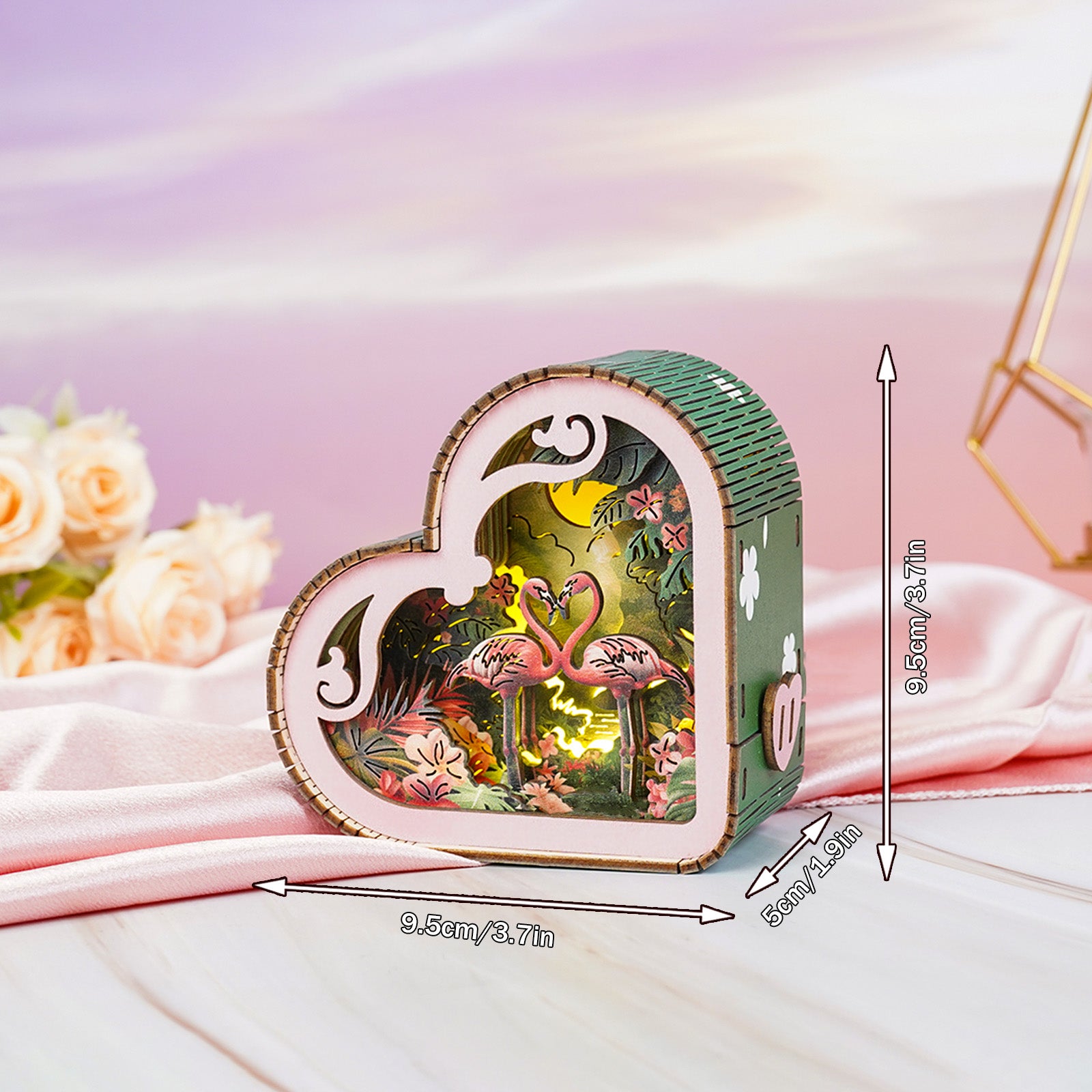 Flamingo With Moonlight Forest Kit - 3D Wooden Puzzle Night Light