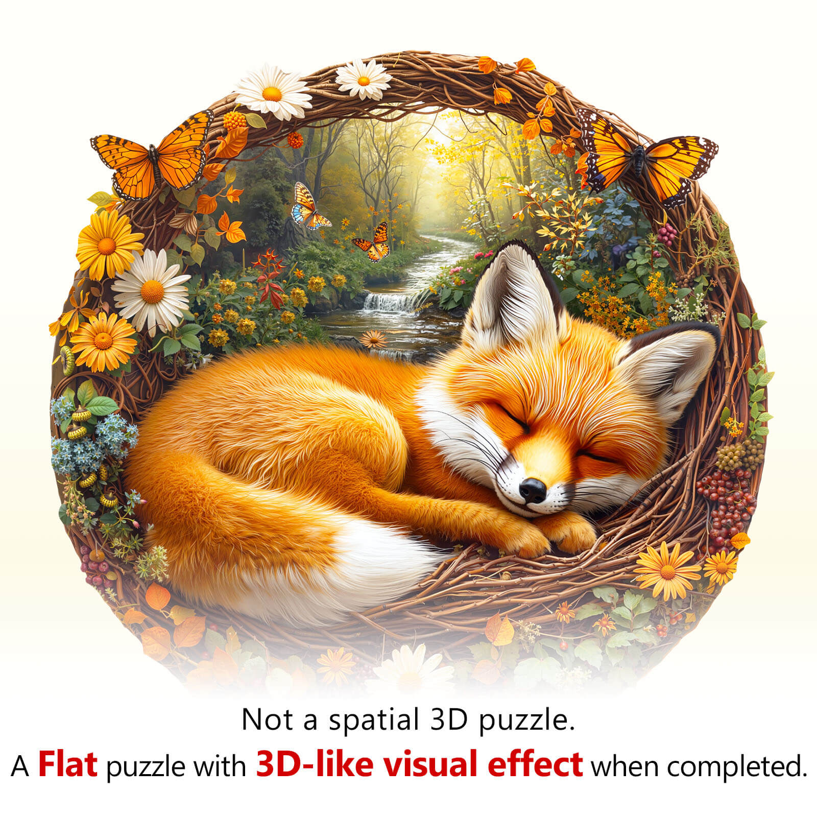 Lazy little fox Wooden Jigsaw Puzzle