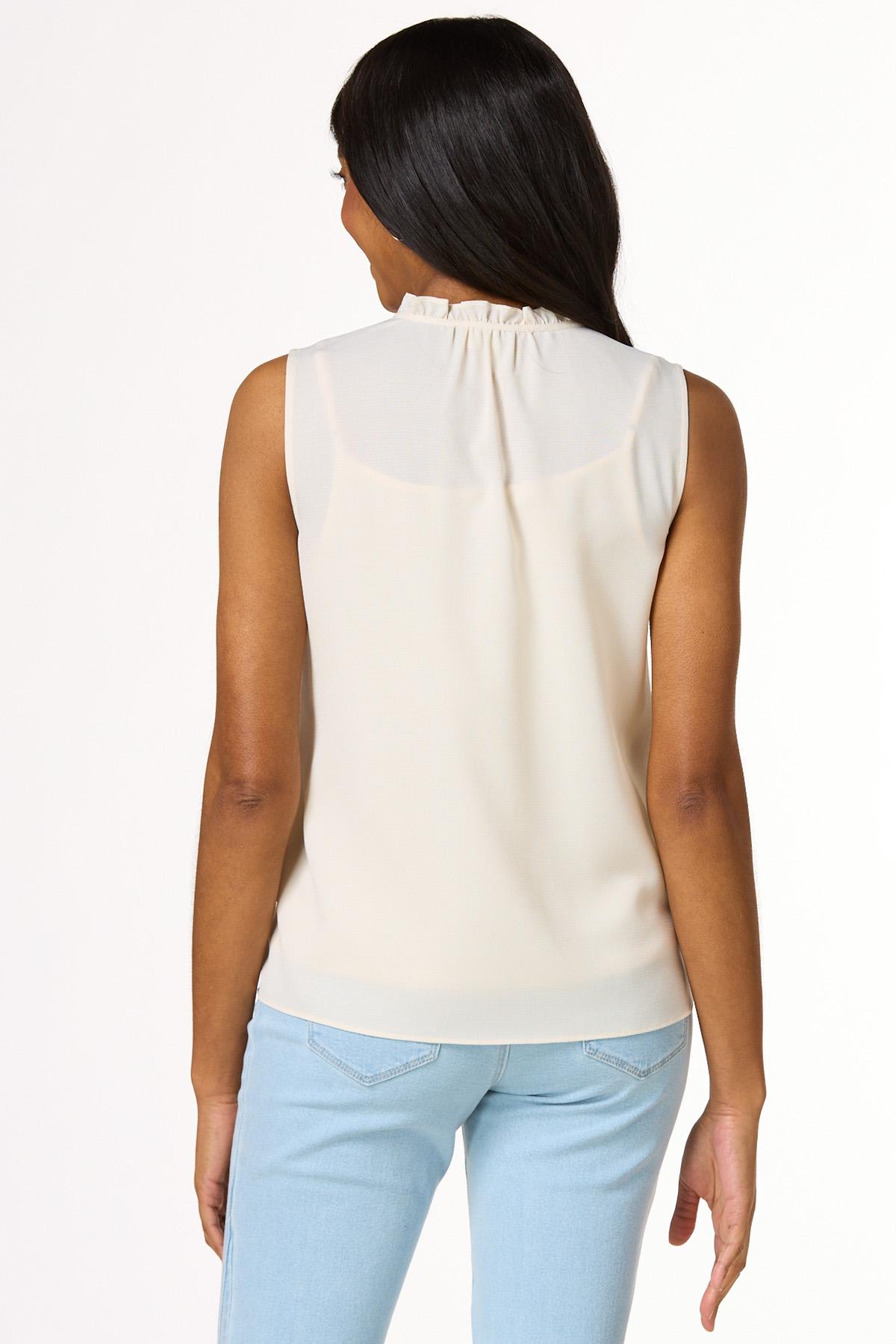 Embroidered Tie Front Top