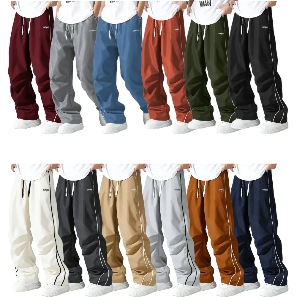 Men's Athletic Pants — Straight-Leg Trousers for Outdoors, Hiking, Running, and Fitness (With Pockets)