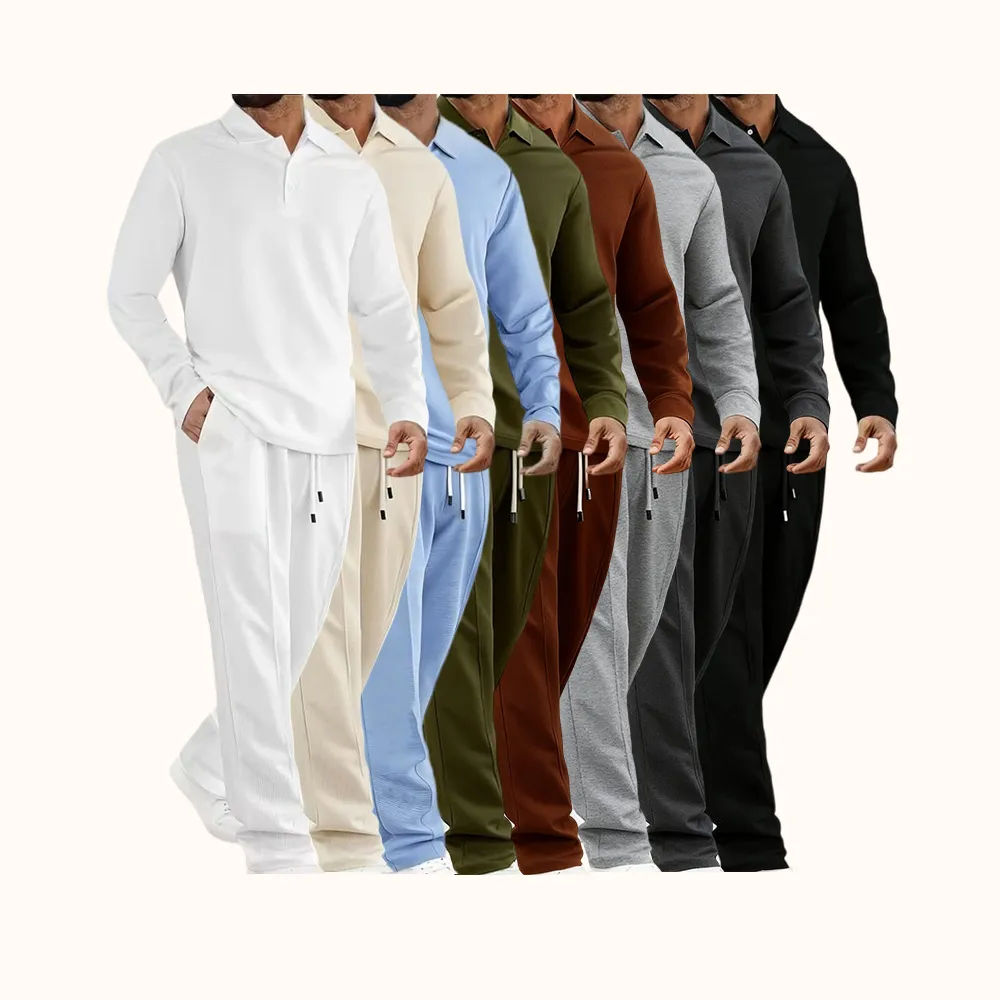 2-piece men's luxury retro suit set - Four season long sleeved jacket and pants with chest pocket