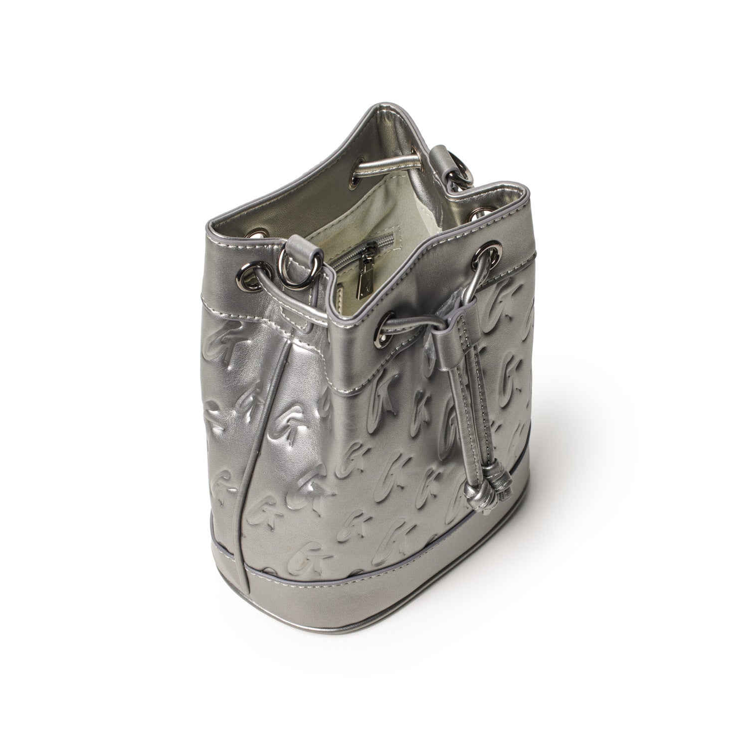 MINI MONOGRAM BUCKET BAG - PLATINUM