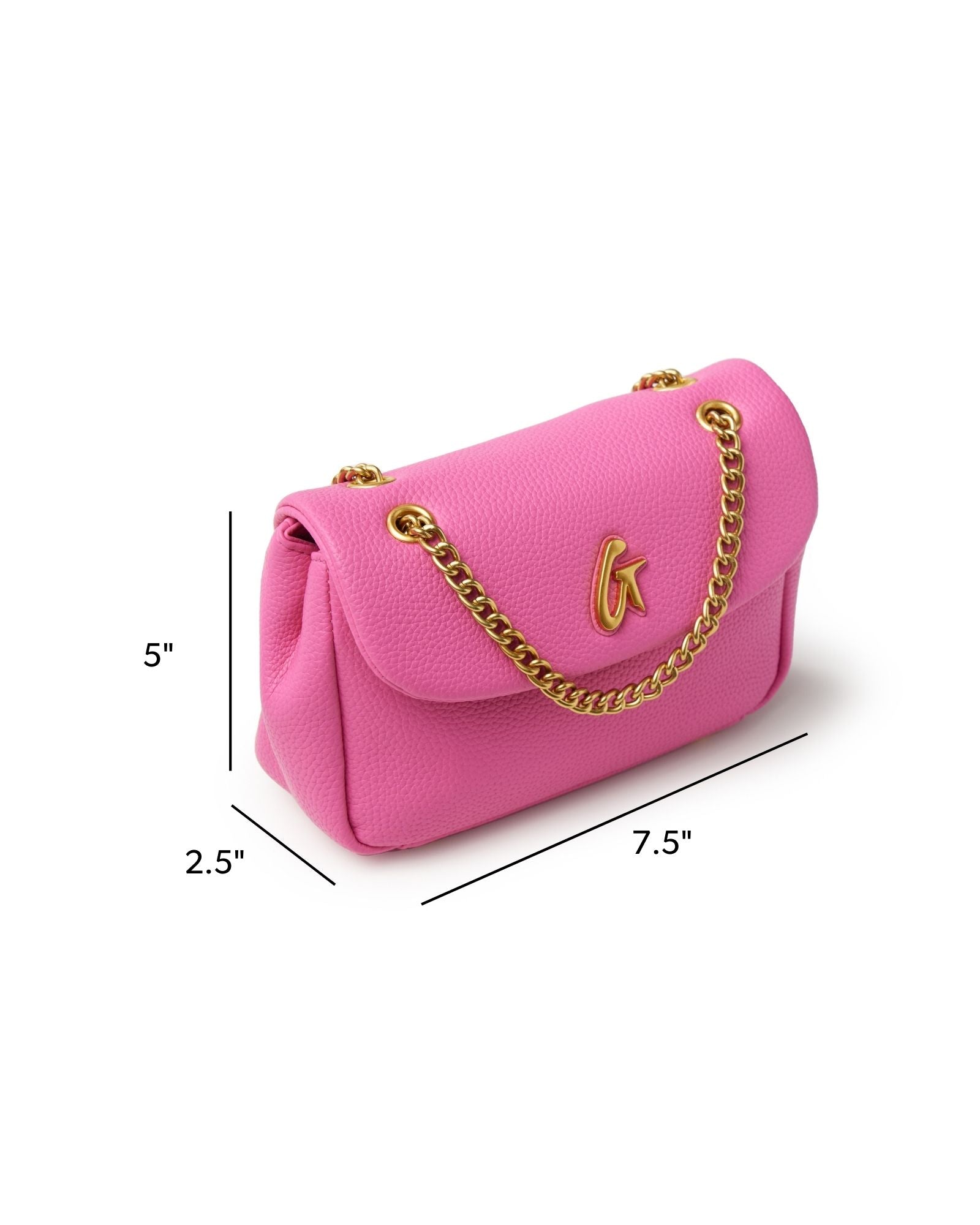 MINI PEBBLE FLAP BAG - HOT PINK