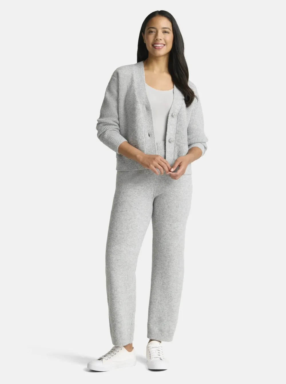 Women's Plus Cardigan and Pants Sweater Set