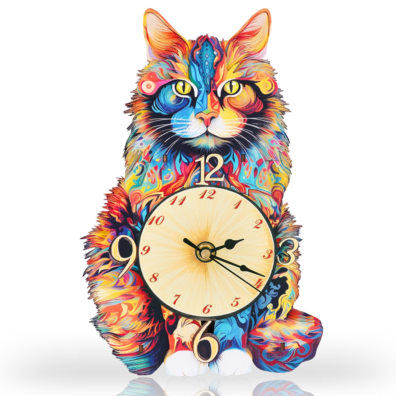Maine Coon – DIY Wooden Clock, 3D Puzzle Craft Kit