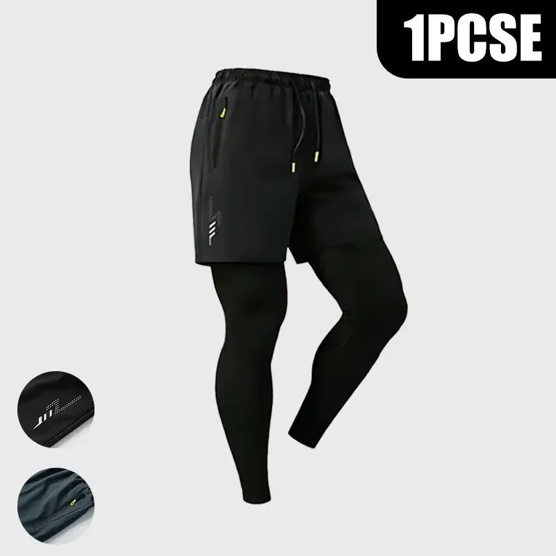 Men's Quick Dry Breathable Elastic Running Pants with Elastic Waistband, Built-In Phone Pocket & Towel Loop