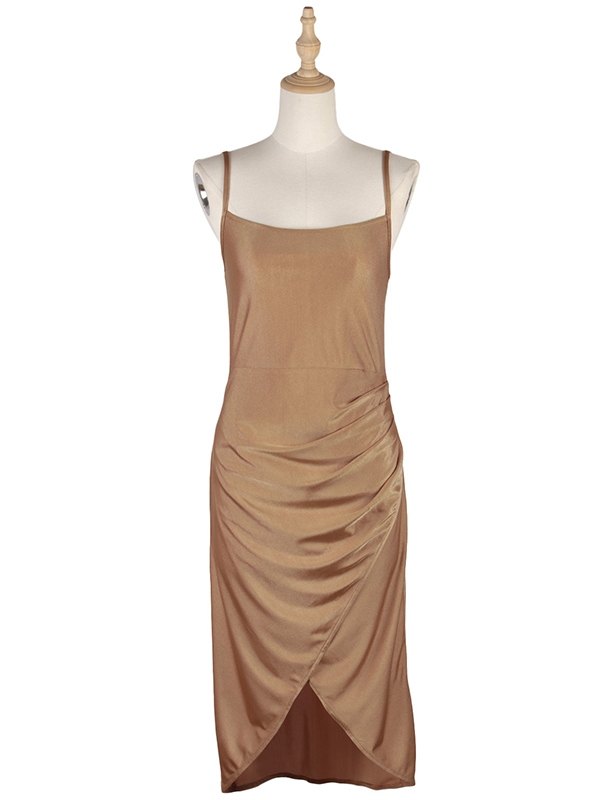 Casual A-Line Solid Color U-Neck Dress