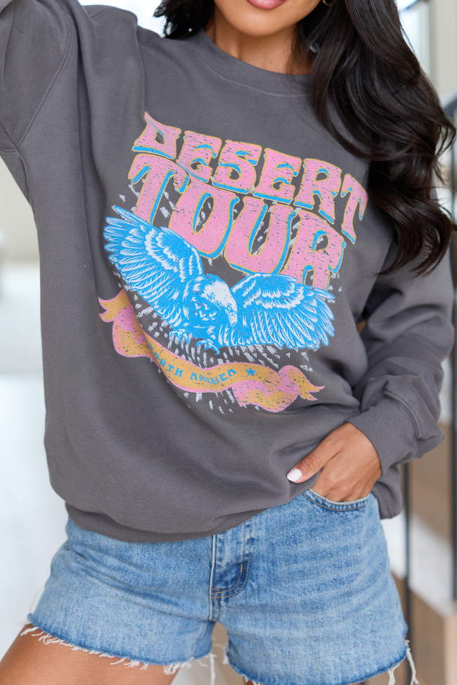 Desert Tour Dark Grey Graphic Sweatshirt