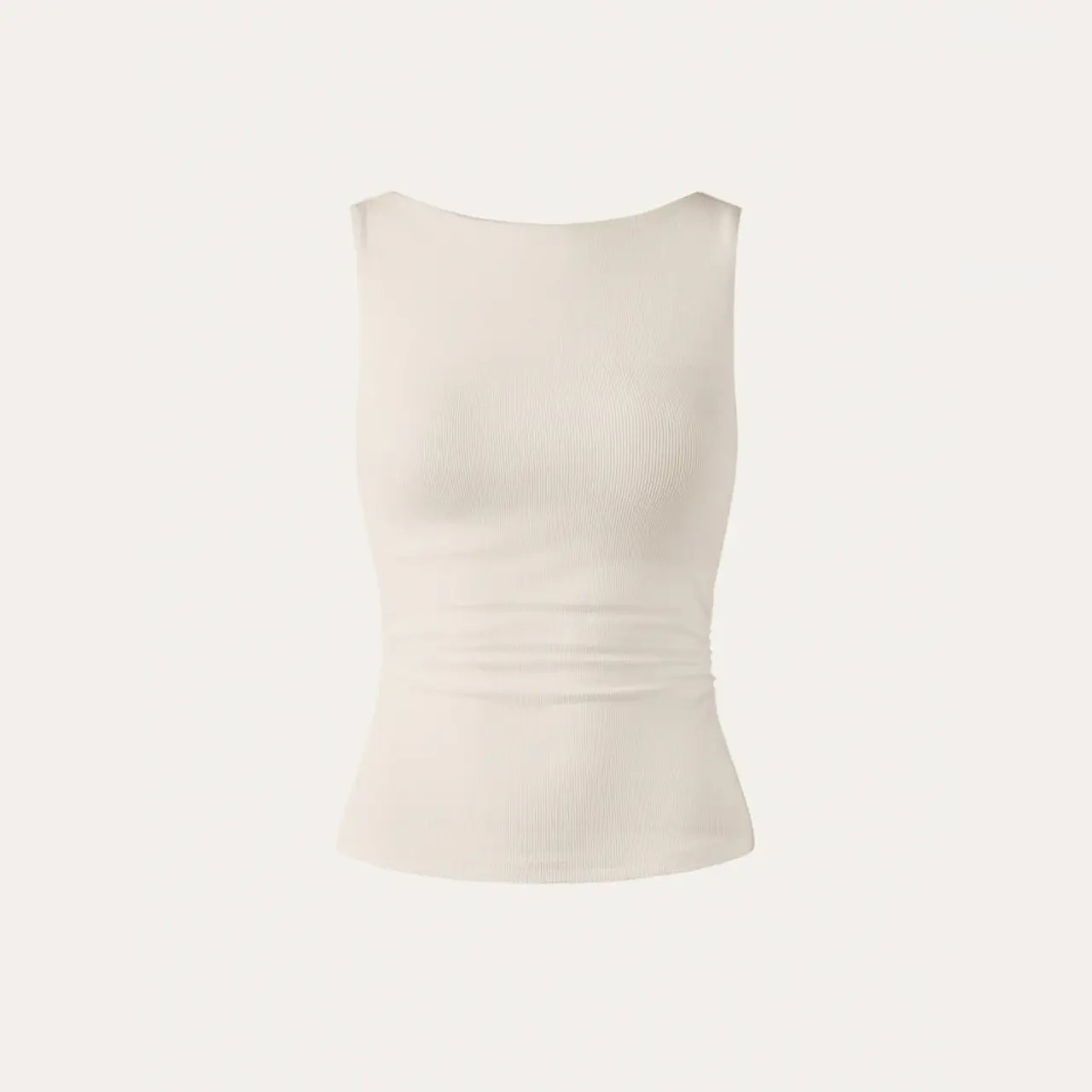 Women's Boatneck Open-Back Brami Tank Top – Built-In Bra, Spaghetti Strap