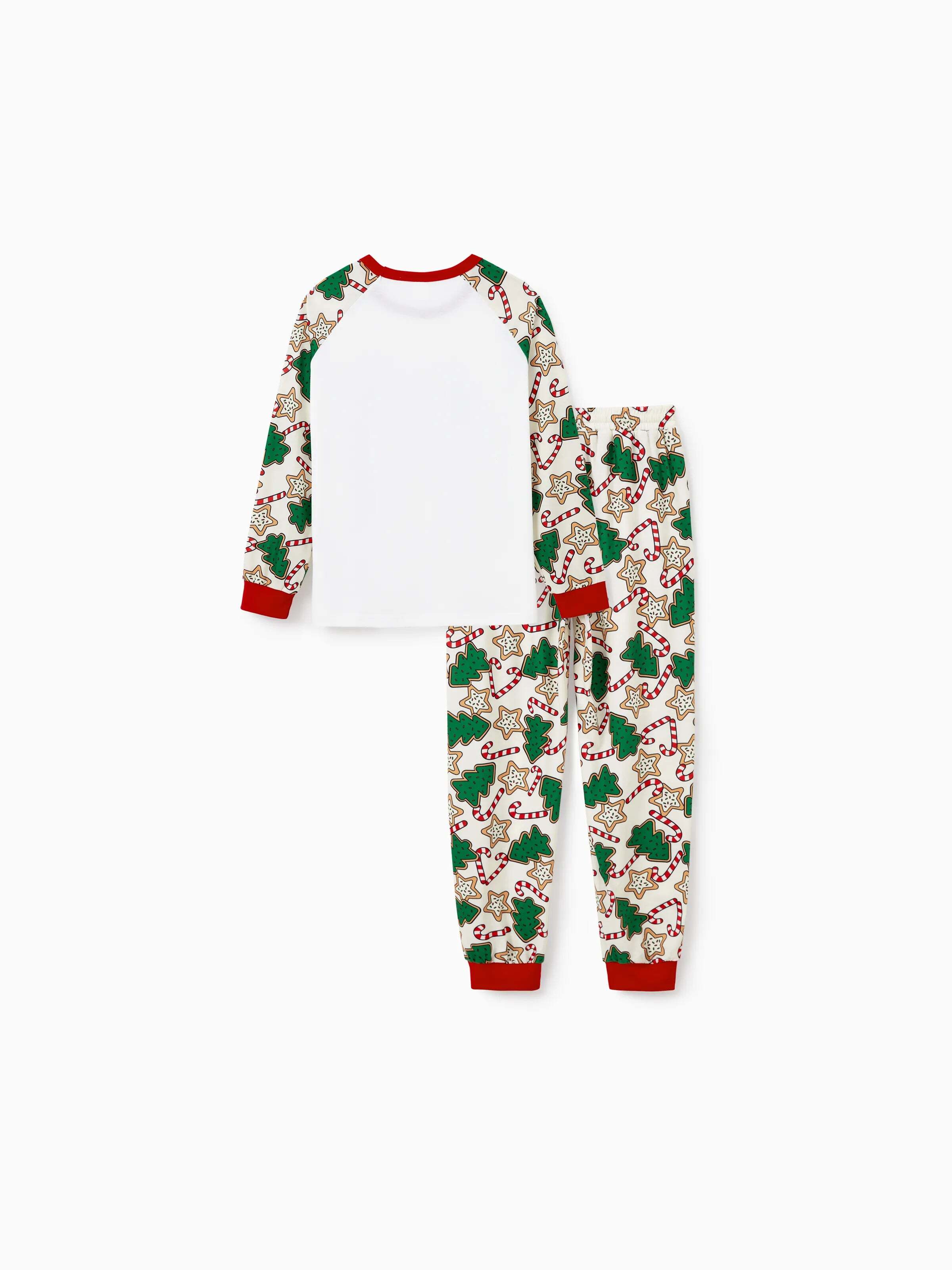 Christmas Matching Family Pajamas Set Christmas Tree Print Red and Apricot PJS with Christmas Socks Apricot